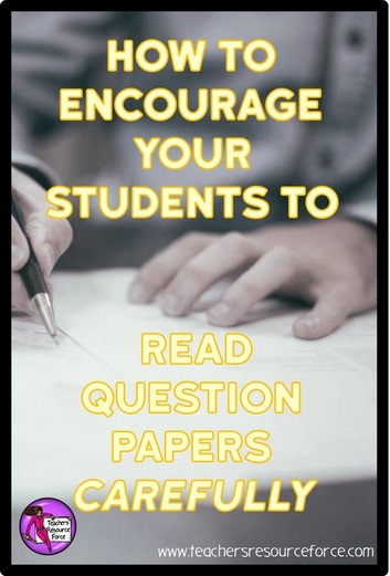 How to encourage your students to read question papers carefully. We are in the thick of exam season in the UK, and it's a stressful time for all. To lighten the mood a little bit while still getting a very important message across to students, I have got 2 fun and free resources to share with you! www.teachersresourceforce.com