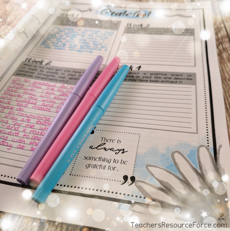 Printable and digital gratitude journal for the whole year @resourceforce