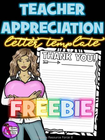 Teacher appreciation letter template freebie