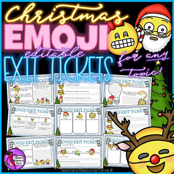Christmas Emoji Exit Tickets for any topic @resourceforce