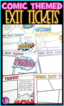 Comic Themed Exit Tickets: self assessment tool for teachers @resourceforce