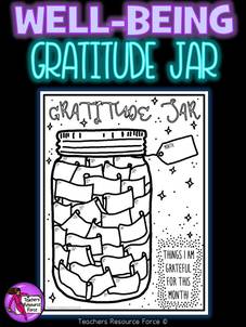 Gratitude Jar Printable #teachonteachstrong #gratitude #teacherpodcast #teacherlife #teachingcharacter #charactereducation #wellbeingjournal #teacherselfcare