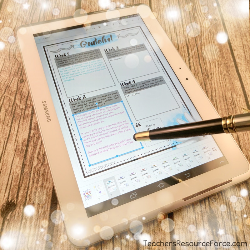 Printable and digital gratitude journal for the whole year @resourceforce