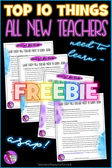 Top 10 things all new teachers need to learn asap! www.teachersresourceforce.com
