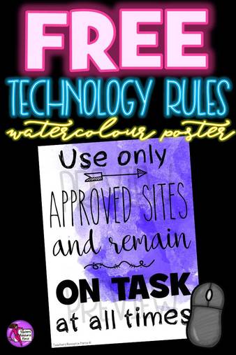 Without clear rules in place, students can often misuse their technology time. Make the rules of your computer room clear, and decorate your room with beautiful watercolours at the same time with these posters! You can get one for free right now!