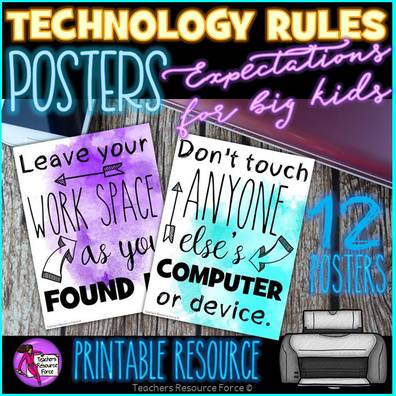 Technology Rules Poster for Secondary School