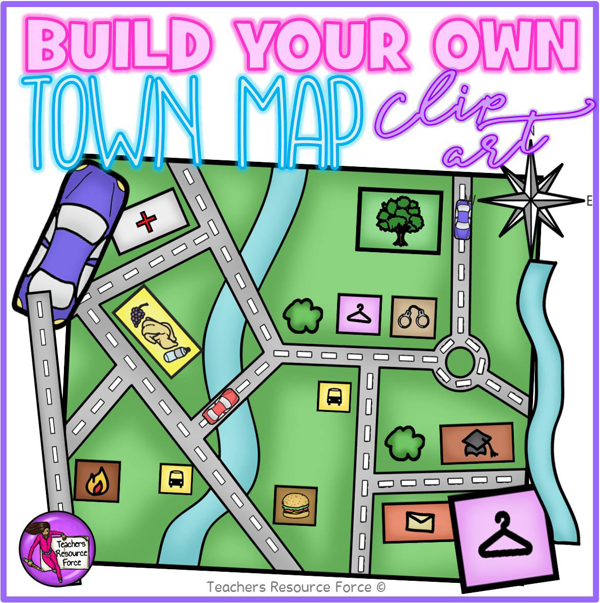 clip art map of town