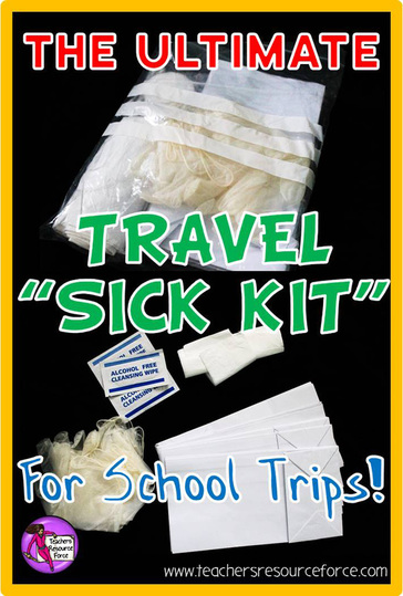 Create your own travel sick kit for long coach journeys on school trips!  www.teachersresourceforce.com